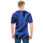 Royal Blue Rose Print Men's T-Shirt