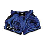 Royal Blue Rose Print Muay Thai Boxing Shorts