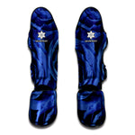 Royal Blue Rose Print Muay Thai Shin Guard