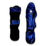 Royal Blue Rose Print Muay Thai Shin Guard