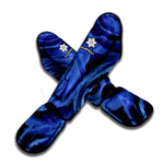 Royal Blue Rose Print Muay Thai Shin Guard