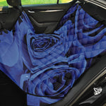 Royal Blue Rose Print Pet Car Back Seat Cover