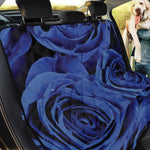 Royal Blue Rose Print Pet Car Back Seat Cover