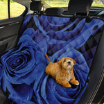 Royal Blue Rose Print Pet Car Back Seat Cover