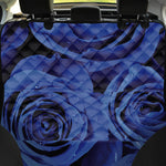 Royal Blue Rose Print Pet Car Back Seat Cover