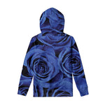 Royal Blue Rose Print Pullover Hoodie