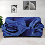 Royal Blue Rose Print Sofa Cover