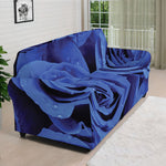 Royal Blue Rose Print Sofa Cover