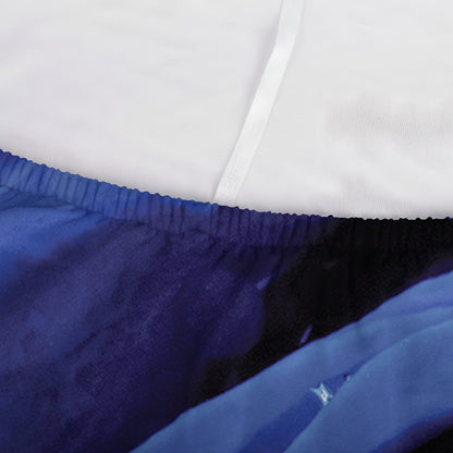 Royal Blue Rose Print Sofa Cover