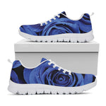 Royal Blue Rose Print White Sneakers