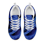 Royal Blue Rose Print White Sneakers