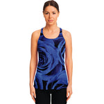 Royal Blue Rose Print Women's Racerback Tank Top