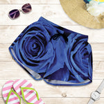 Royal Blue Rose Print Women's Shorts