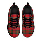 Royal Stewart Tartan Pattern Print Black Sneakers