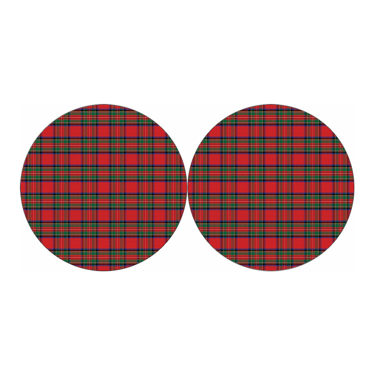 Royal Stewart Tartan Pattern Print Car Coasters