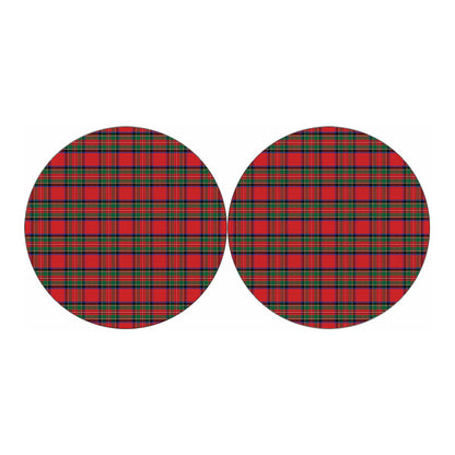 Royal Stewart Tartan Pattern Print Car Coasters