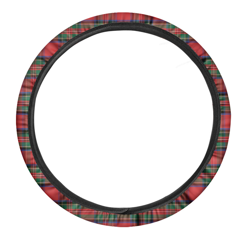 Royal Stewart Tartan Pattern Print Car Steering Wheel Cover