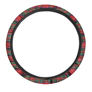 Royal Stewart Tartan Pattern Print Car Steering Wheel Cover