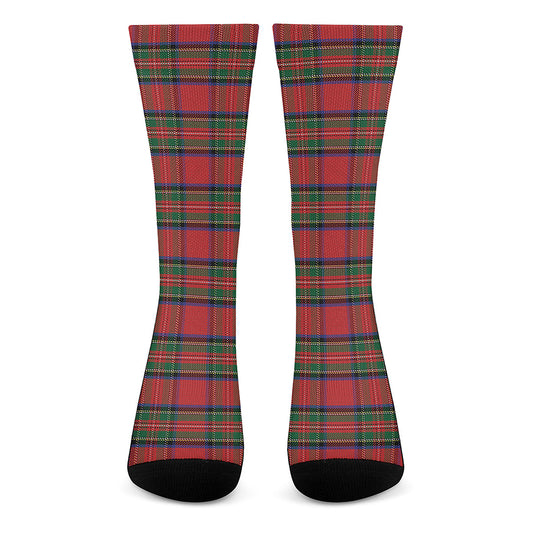 Royal Stewart Tartan Pattern Print Crew Socks