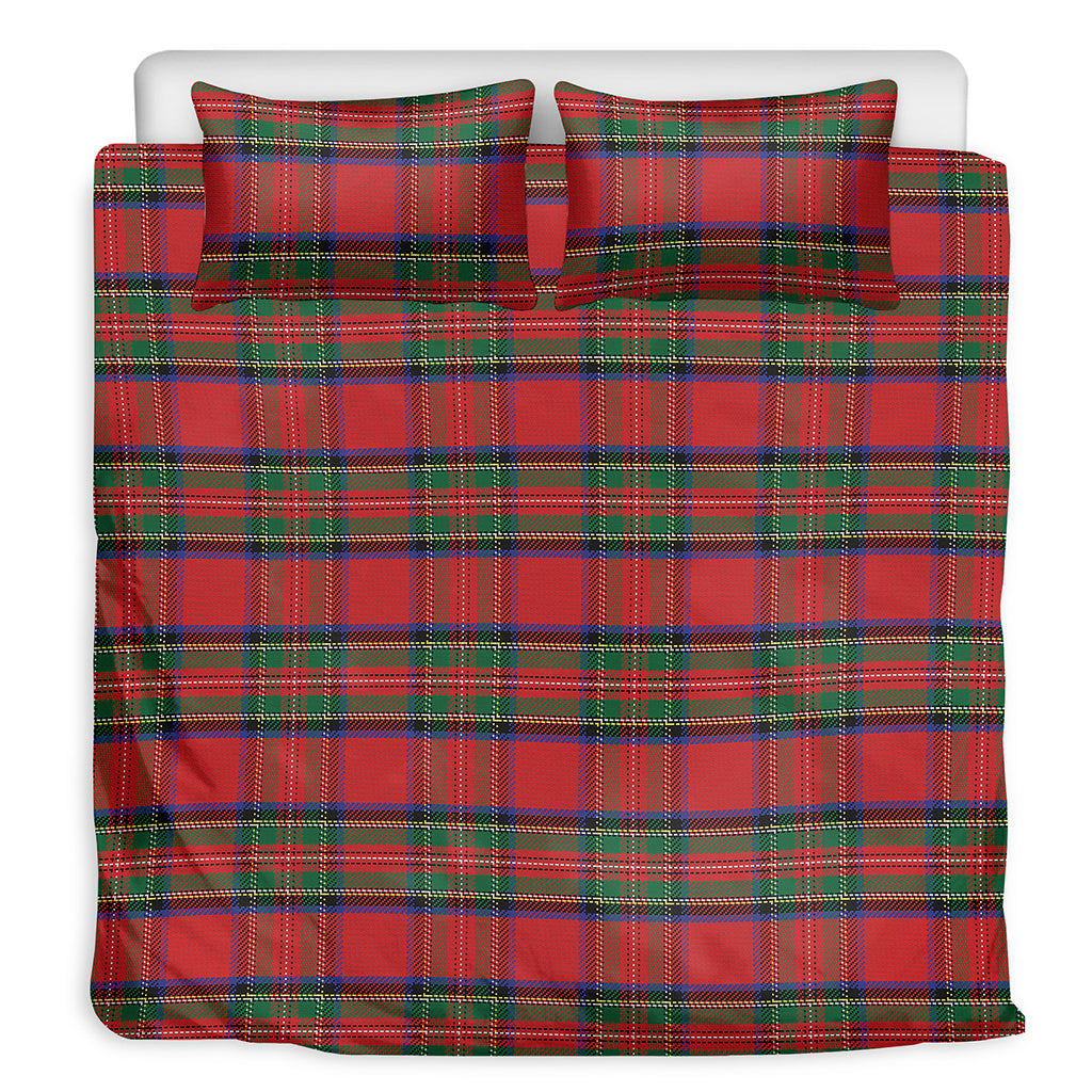 Royal Stewart Tartan Pattern Print Duvet Cover Bedding Set