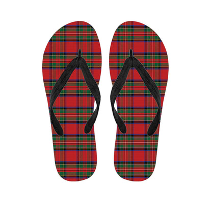 Royal Stewart Tartan Pattern Print Flip Flops