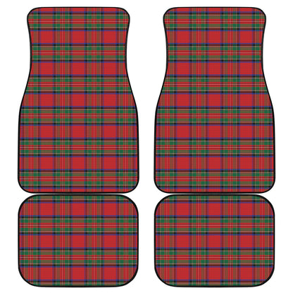 Royal Stewart Tartan Pattern Print Front and Back Car Floor Mats