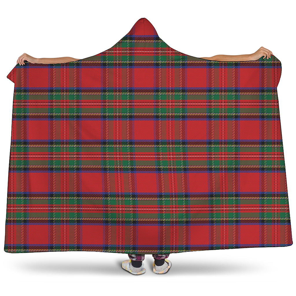 Royal Stewart Tartan Pattern Print Hooded Blanket