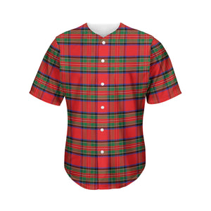 Royal Stewart Tartan Pattern Print Men's Baseball Jersey