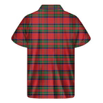 Royal Stewart Tartan Pattern Print Men's Short Sleeve Shirt