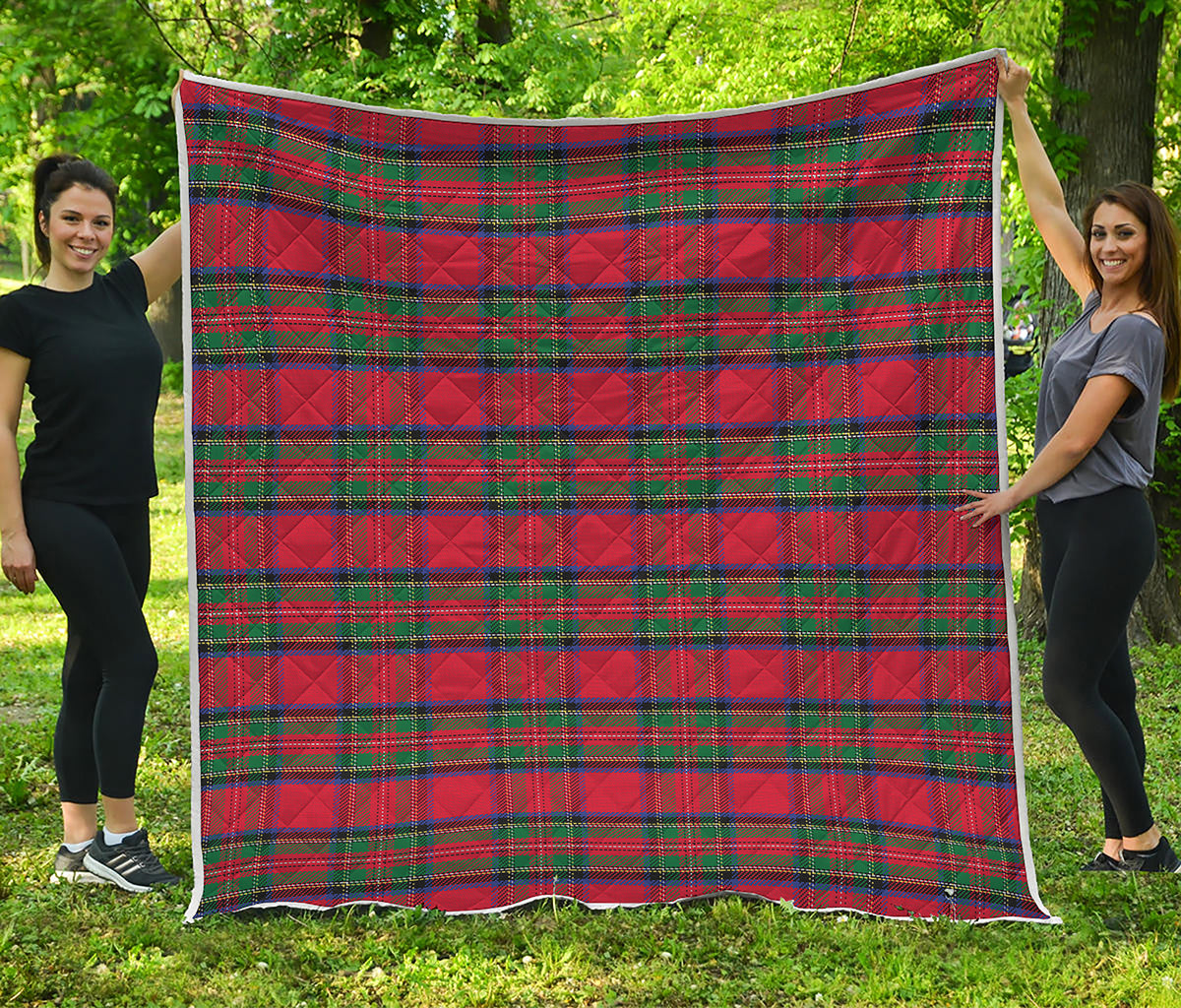 Royal Stewart Tartan Pattern Print Quilt