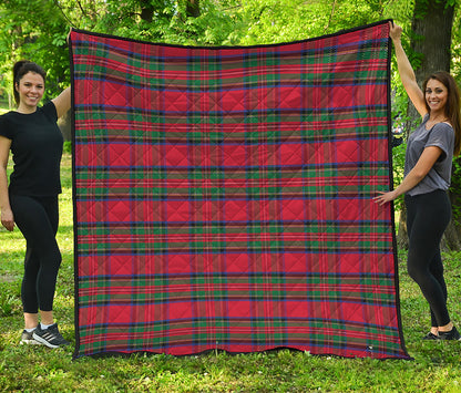 Royal Stewart Tartan Pattern Print Quilt