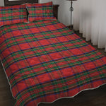 Royal Stewart Tartan Pattern Print Quilt Bed Set