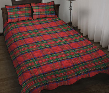 Royal Stewart Tartan Pattern Print Quilt Bed Set