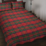 Royal Stewart Tartan Pattern Print Quilt Bed Set