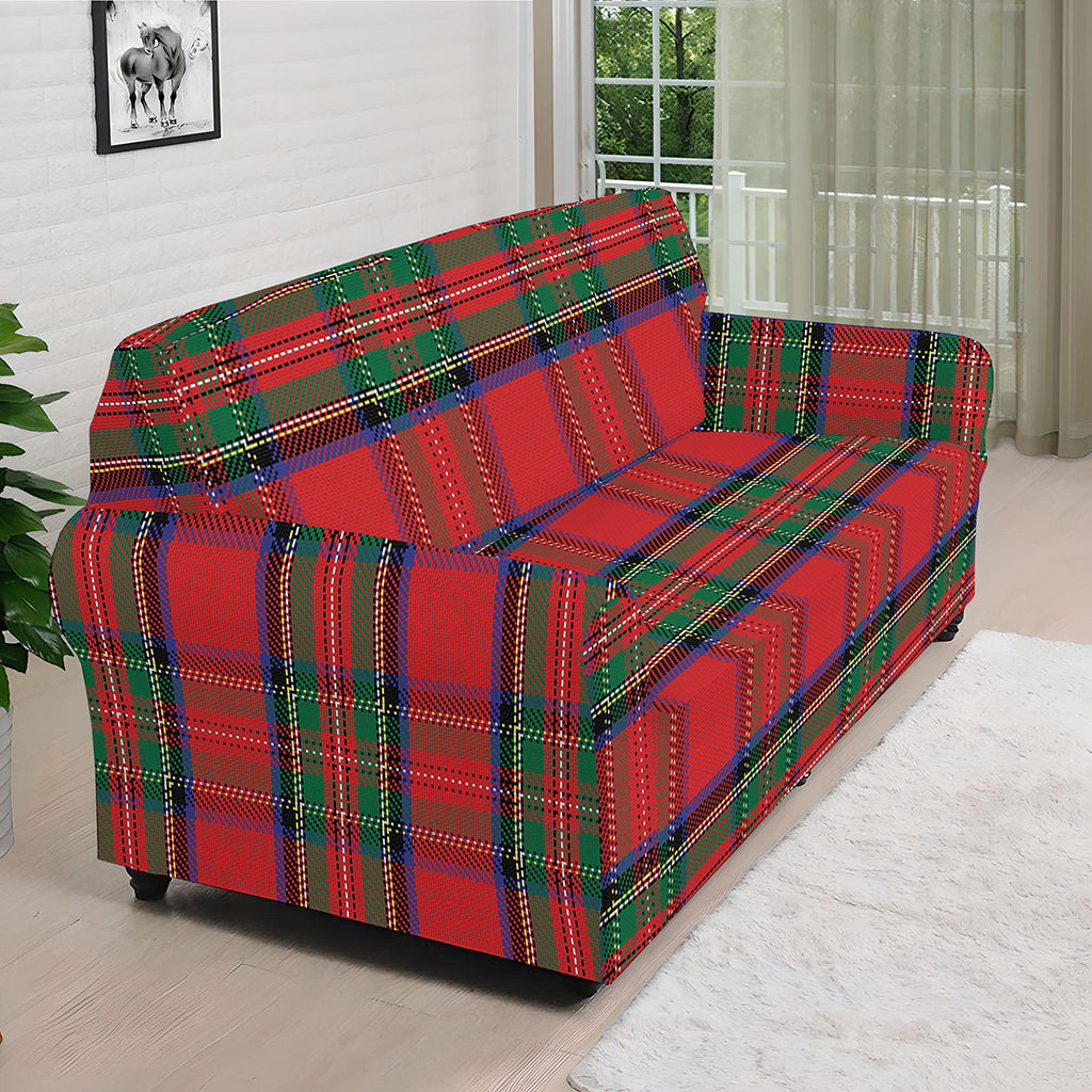 Royal Stewart Tartan Pattern Print Sofa Cover
