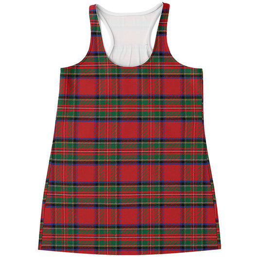 Royal Stewart Tartan Pattern Print Women's Racerback Tank Top