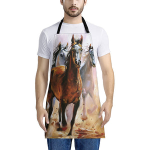 Running Horses Painting Print Apron