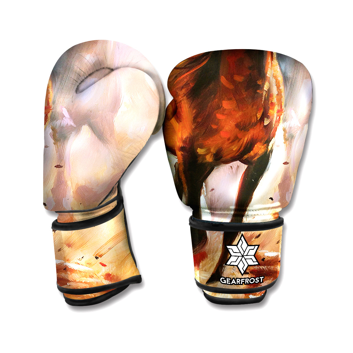 Running Horses Painting Print Boxing Gloves