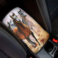 Running Horses Painting Print Car Center Console Cover