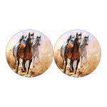 Running Horses Painting Print Car Coasters