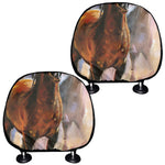 Running Horses Painting Print Car Headrest Covers