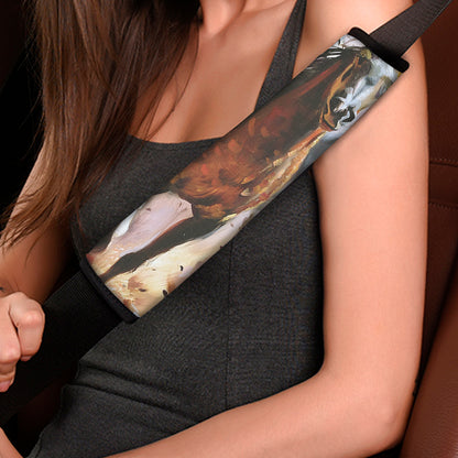 Running Horses Painting Print Car Seat Belt Covers