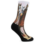 Running Horses Painting Print Crew Socks