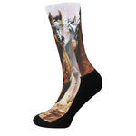 Running Horses Painting Print Crew Socks