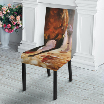 Running Horses Painting Print Dining Chair Slipcover