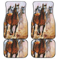 Running Horses Painting Print Front and Back Car Floor Mats