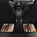 Running Horses Painting Print Front and Back Car Floor Mats