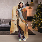 Running Horses Painting Print Hooded Blanket