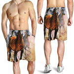 Running Horses Painting Print Men's Shorts