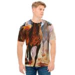 Running Horses Painting Print Men's T-Shirt